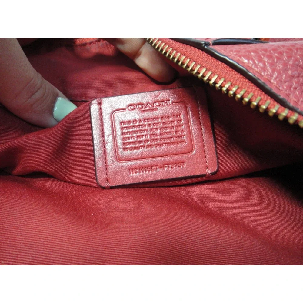 Coach Prairie Satchel Red Pebble Leather Handbag Gold Hardware F79997 Women's